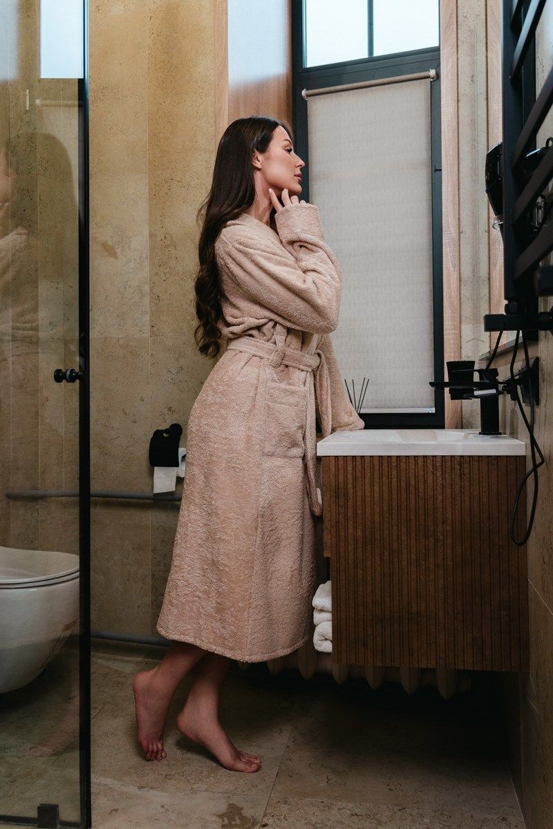 снимок Халат махровый женский бежевый от магазина BIO-TEXTILES ОПТ