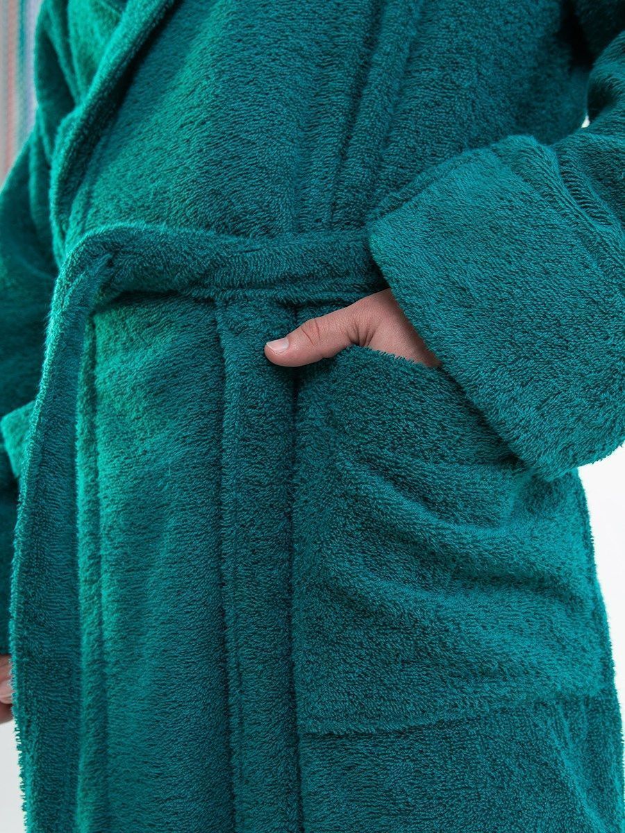 снимок Халат махровый с капюшоном, изумруд от магазина BIO-TEXTILES ОПТ