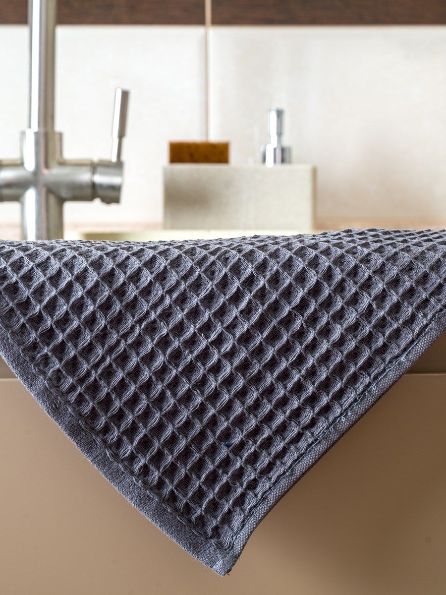 снимок Набор вафельных полотенец 3 шт (30*60) темно-серые от магазина BIO-TEXTILES ОПТ