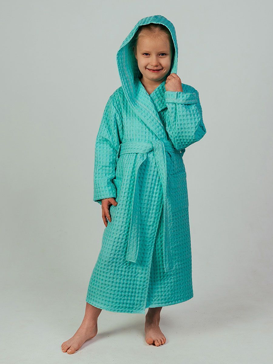 снимок Халат вафельный детский "Комфорт" мятный от магазина BIO-TEXTILES ОПТ