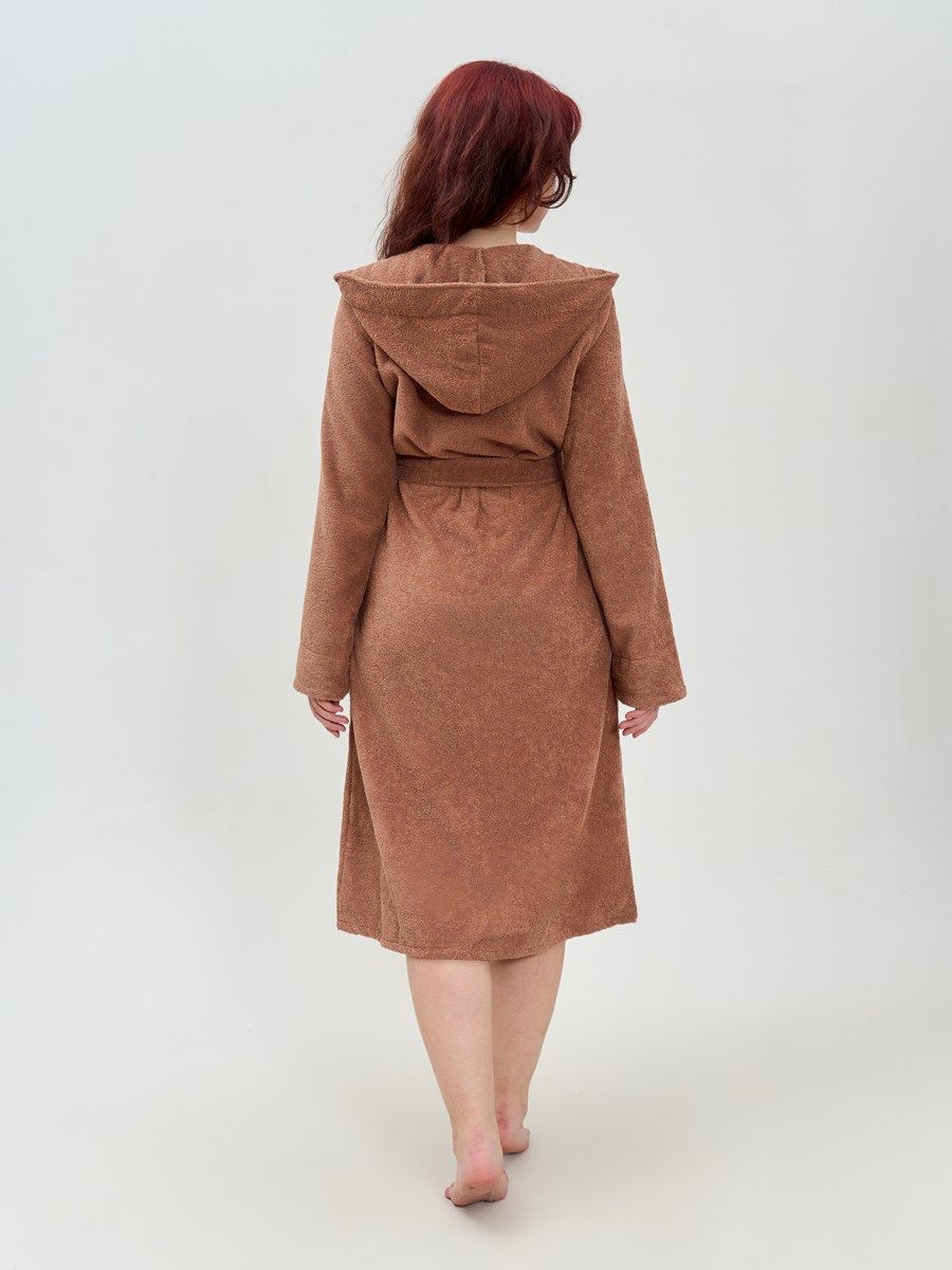 снимок Халат махровый женский с капюшоном мокко от магазина BIO-TEXTILES ОПТ