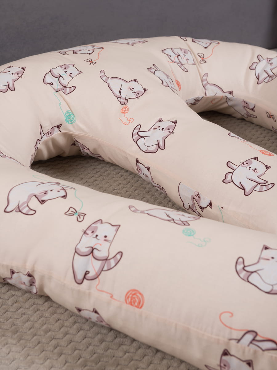 снимок Подушка для двойняшек "ЗАБАВНЫЙ КОТЕНОК" от магазина BIO-TEXTILES ОПТ