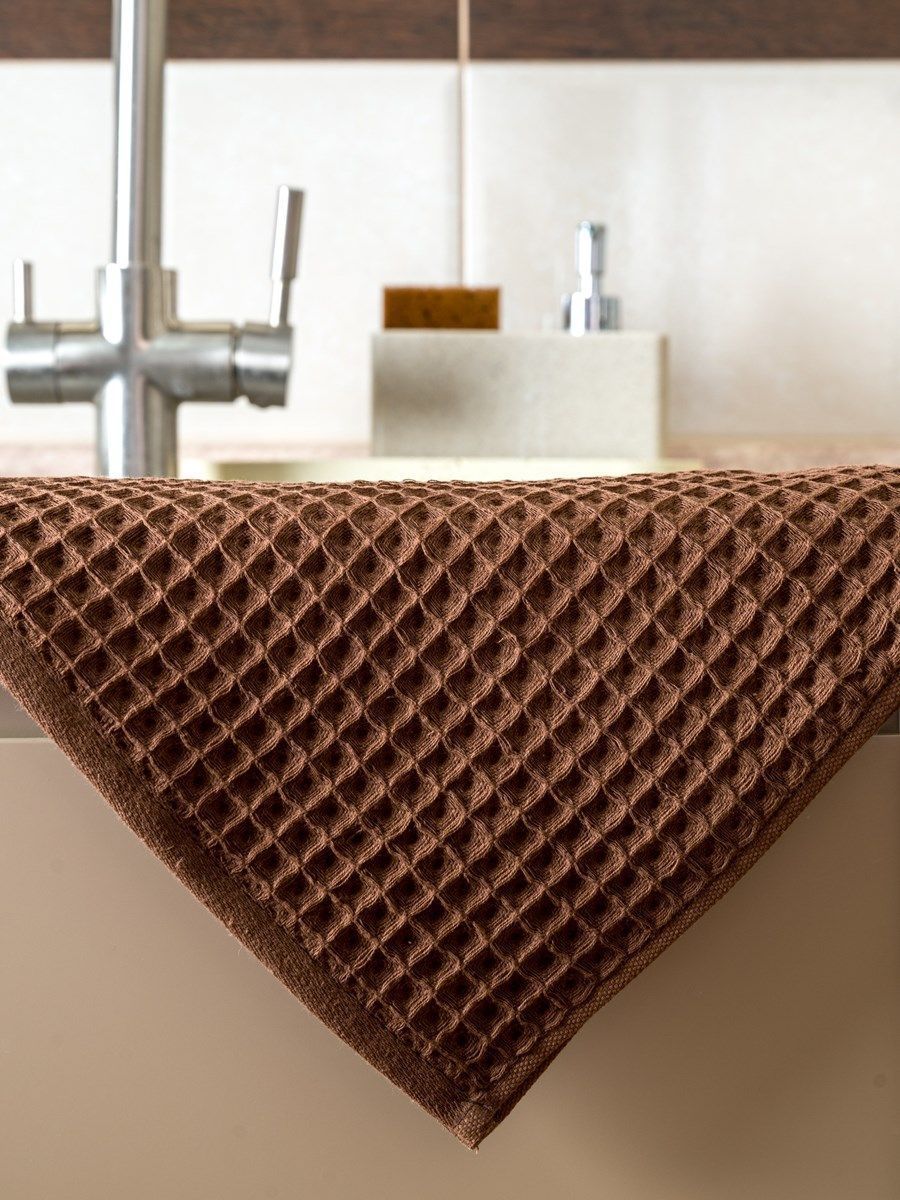 снимок Набор вафельных полотенец 3 шт (30*60) шоколадные от магазина BIO-TEXTILES ОПТ