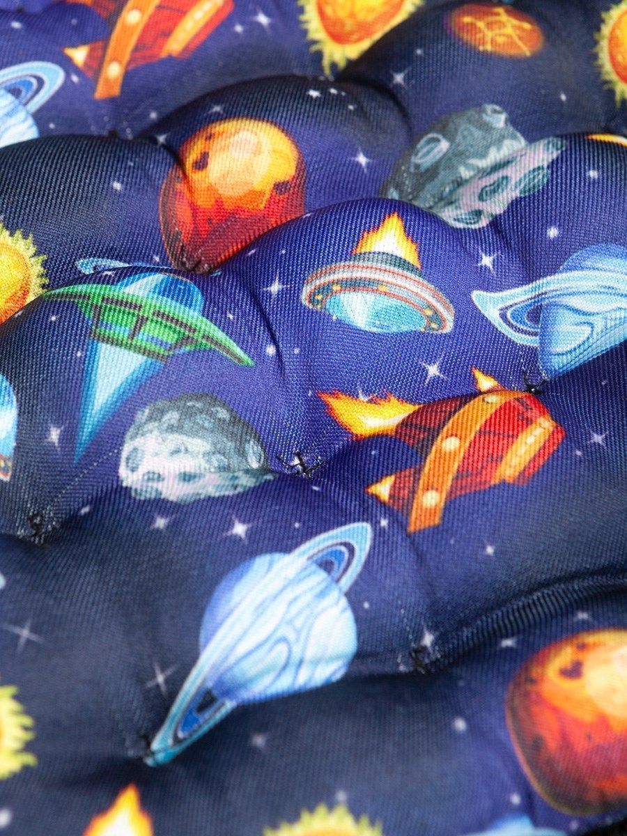снимок Подушка на стул "Космос" с лузгой гречихи 40*40 от магазина BIO-TEXTILES ОПТ