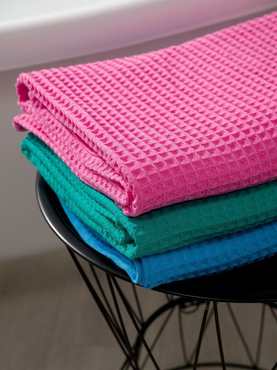 снимок Полотенце вафельное голубое 100х150 от магазина BIO-TEXTILES ОПТ