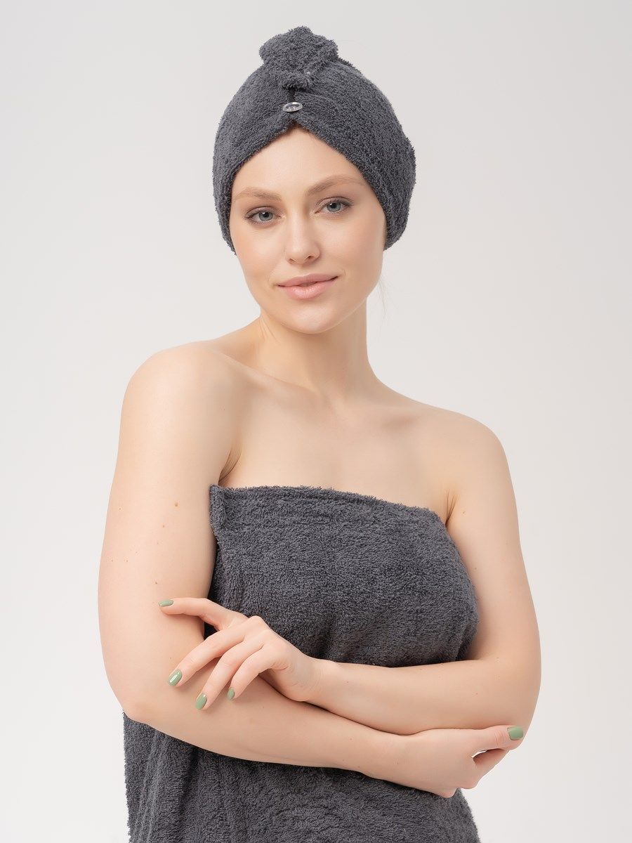 снимок Набор махровый PandaHug Monica темно-серый от магазина BIO-TEXTILES ОПТ