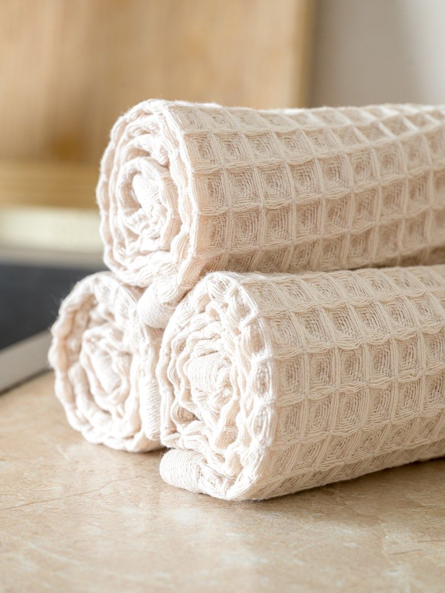 снимок Набор вафельных полотенец 3 шт (30*60) бежевые от магазина BIO-TEXTILES ОПТ